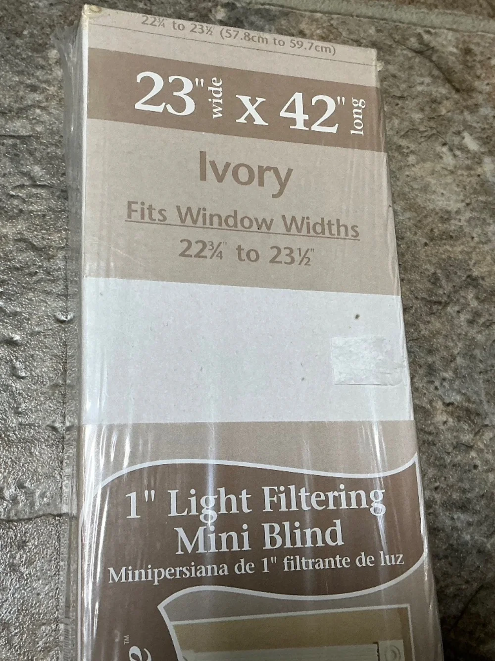 CrownStyle Ivory 1” Light Filtering Mini Blinds 23” x 42”